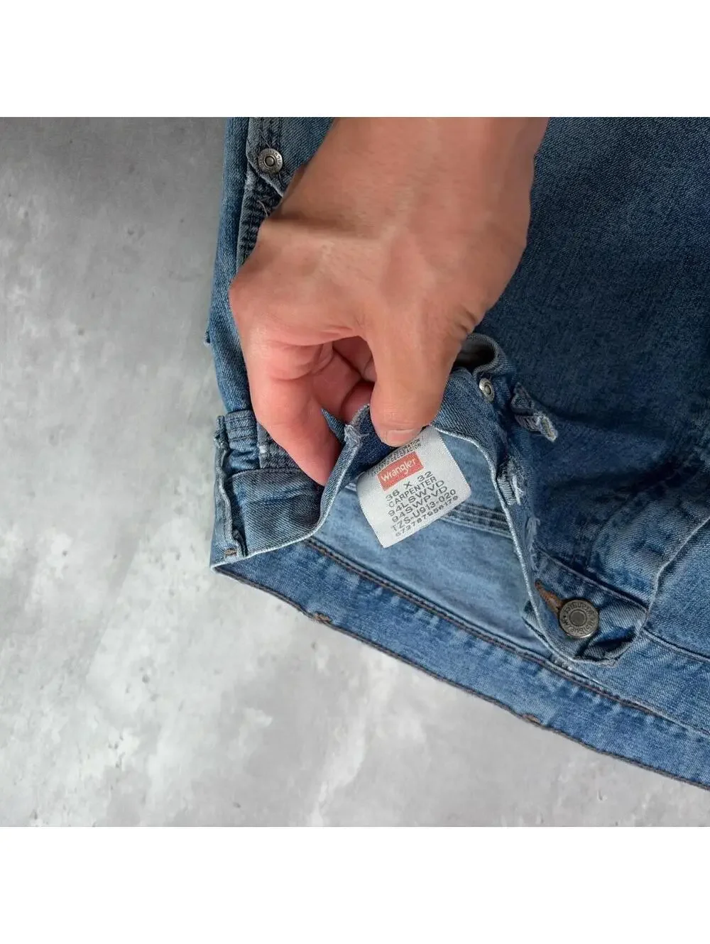 Y2K Blue Wrangler Grunge Baggy Carpenter Distressed Skater Denim Jeans